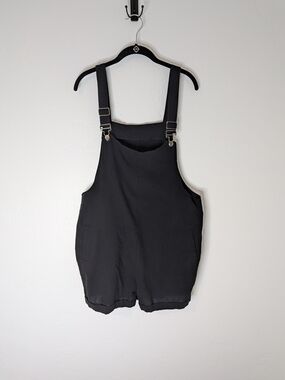 Black Women's Short Overalls Jumpsuit